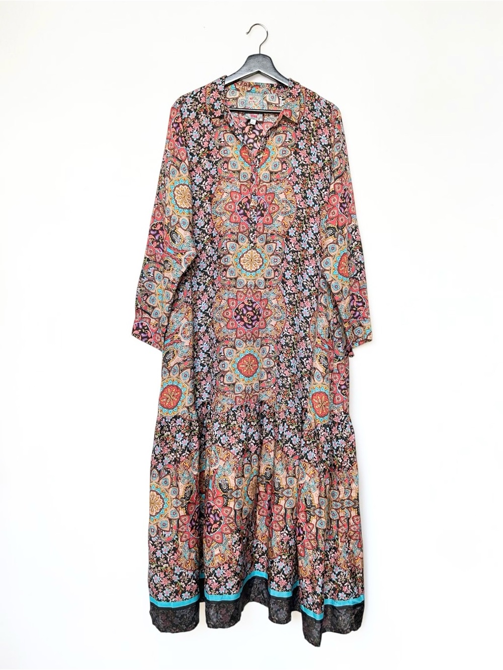 Johnny Was Mandala Shea 100% Silk Maxi Dress Size XL